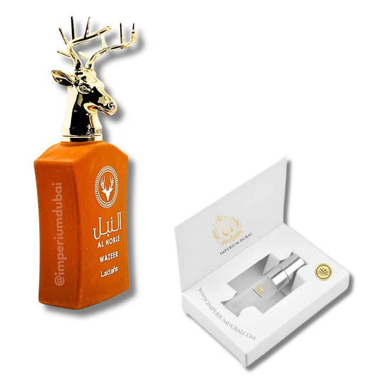 perfume árabe al noble wazeer de lattafa decant 5ml